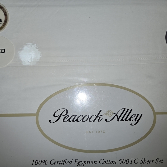 NWT - Peacock Alley 500TC Cotton Sheet Set in WHITE - Picture 1 of 2
